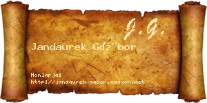 Jandaurek Gábor névjegykártya